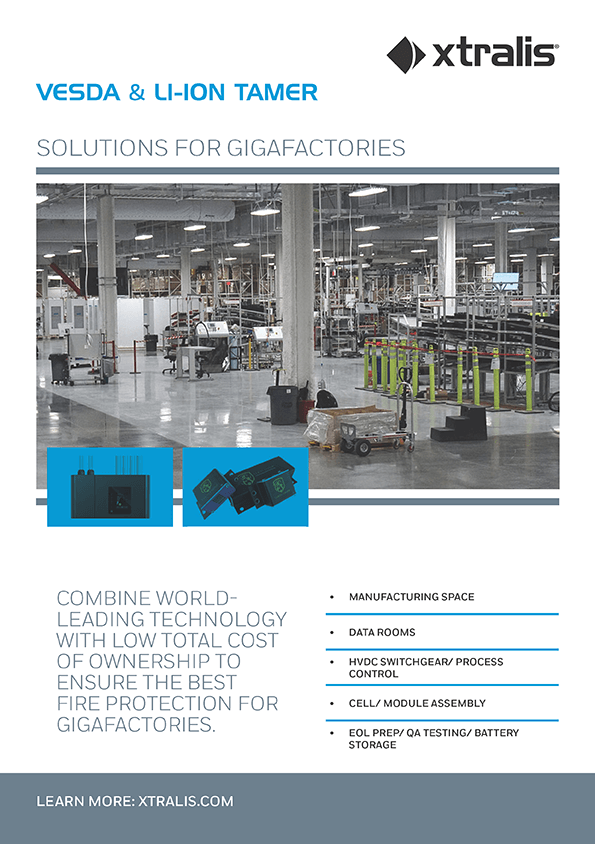 VESDA & LI-ION TAMER SOLUTIONS FOR GIGAFACTORIES Application Brochure